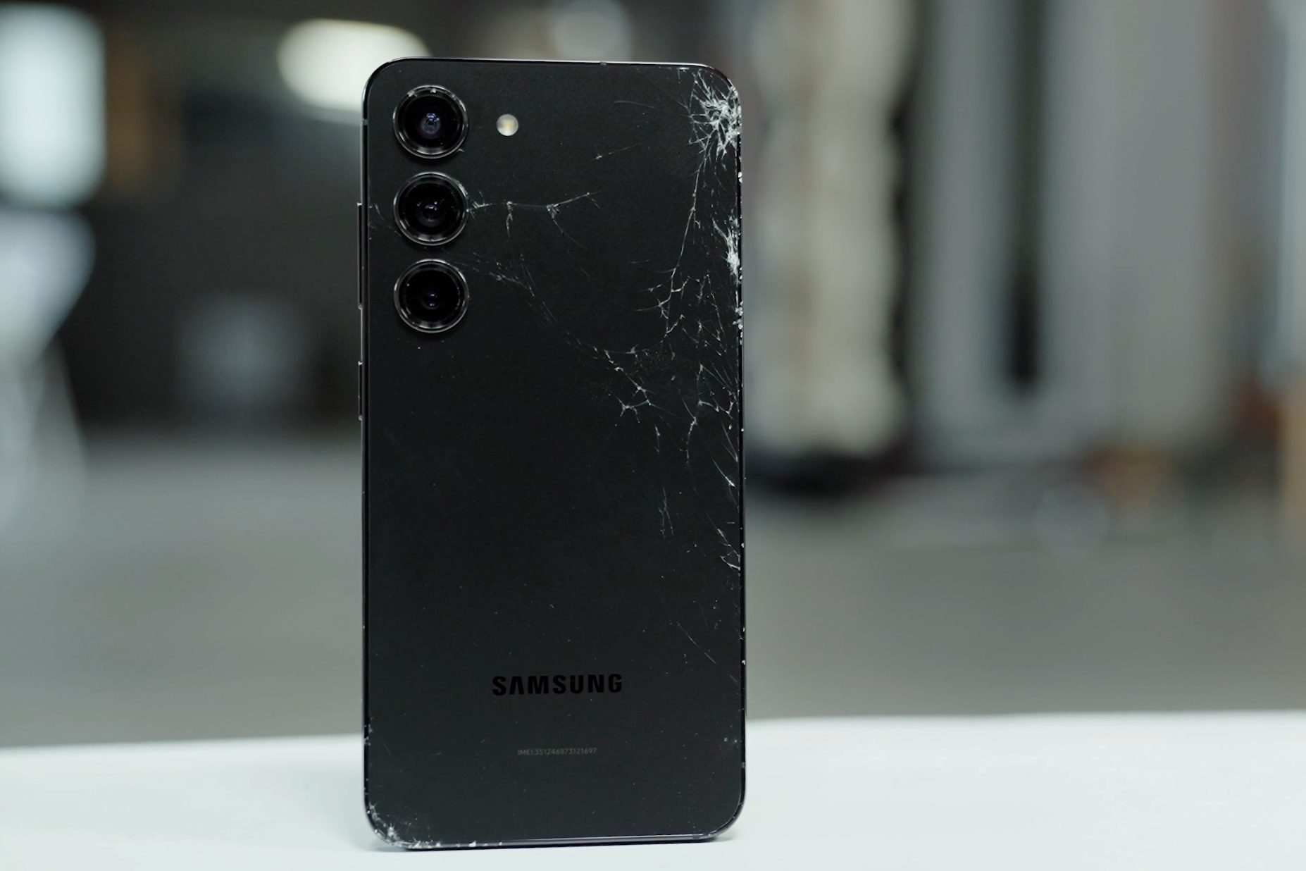 Drop test result for the Samsung Galaxy S23.