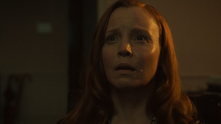 Dorothy looking up at something, shocked and terrified expression in Servant.