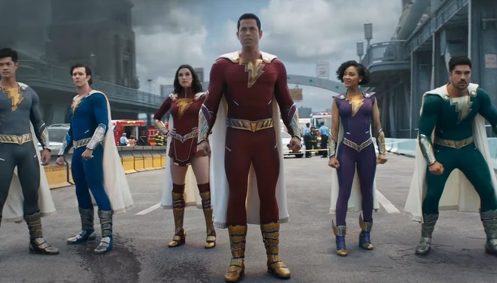 The Shazam family stands together in Shazam! Fury of the Gods.