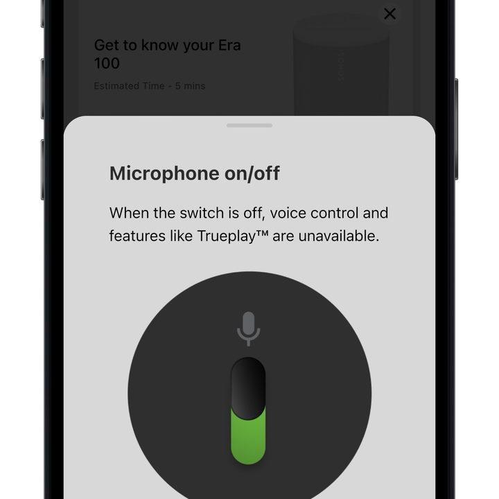Sonos app for iOS: guide screen.