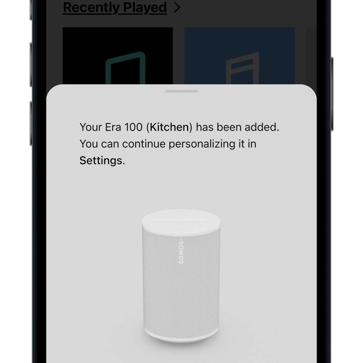 Sonos app for iOS: set up screen.