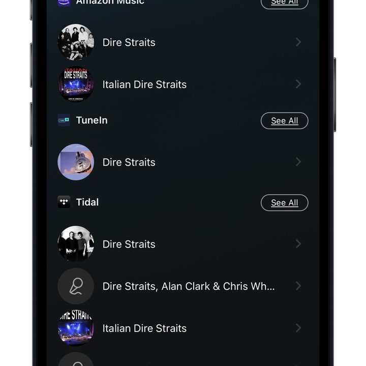 Wiim app search tab.