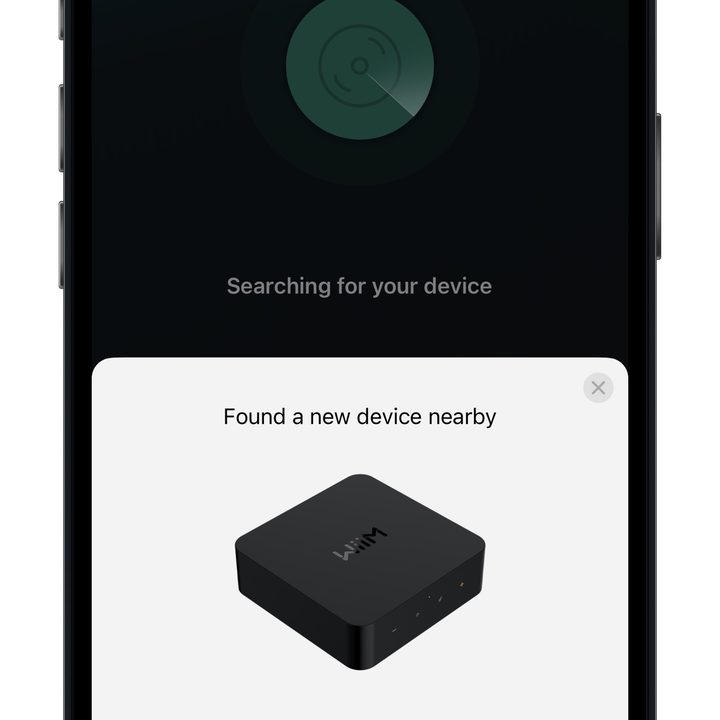 Wiim app setup screen one.