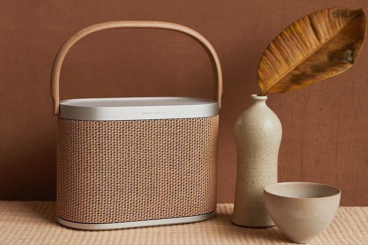 Bang & Olufsen Beosound A5 in natural aluminum/light oak.