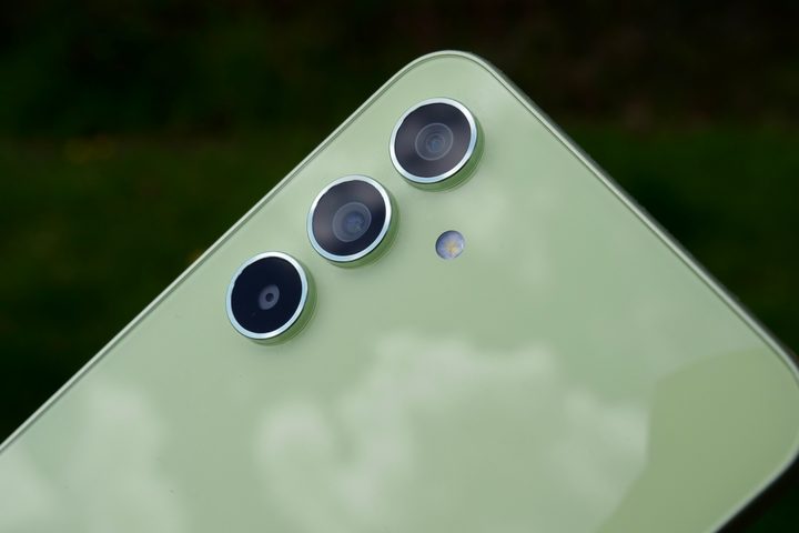 The Samsung Galaxy A54's camera module.