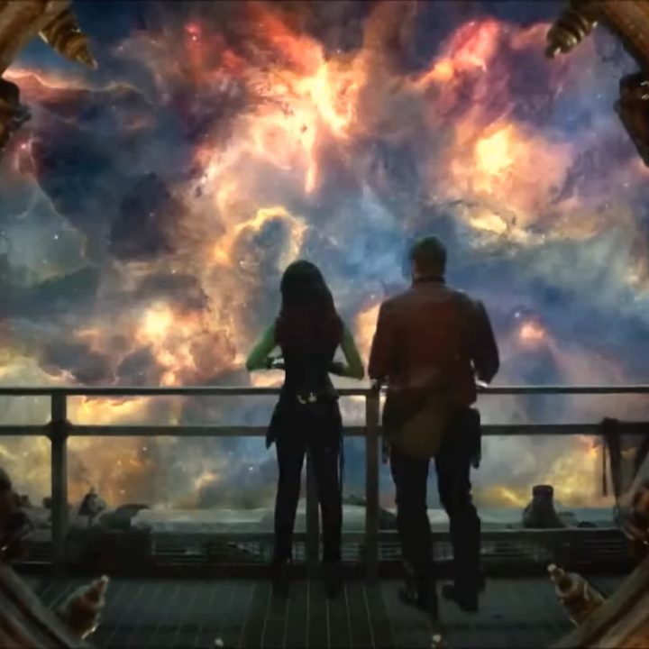 Peter and Gamora in Knowhere in "Guardians of the Galaxy."