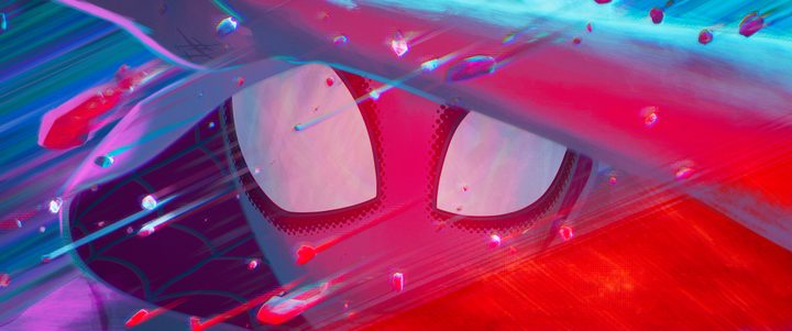 Close up of Gwen Stacy in Across the Spider-Verse.
