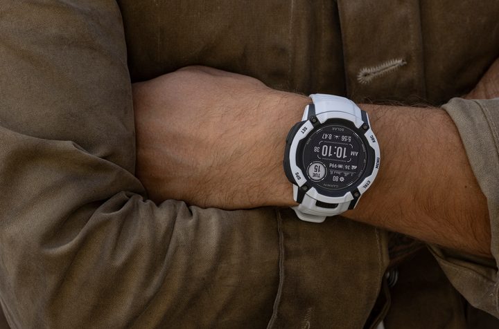 The Garmin Instinct 2X Solar on a person's wrist.
