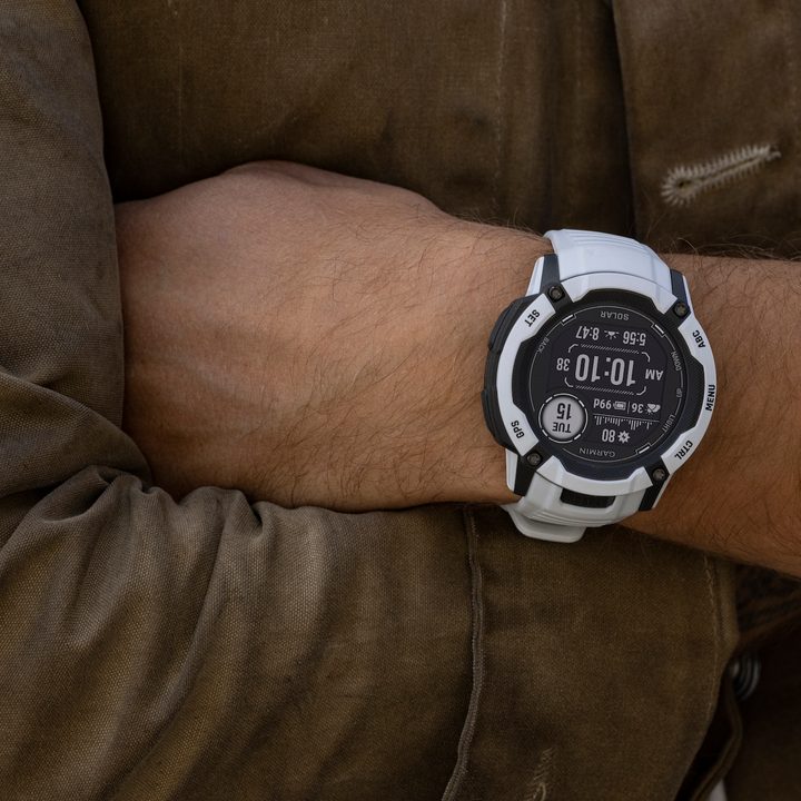 The Garmin Instinct 2X Solar on a person's wrist.