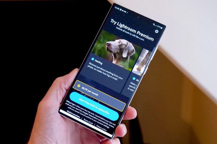 The Adobe Lightroom for Samsung app on the Galaxy S23 Ultra.