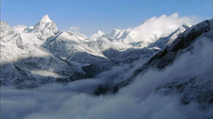 Snowy mountains in the BBC's "Planet Earth."