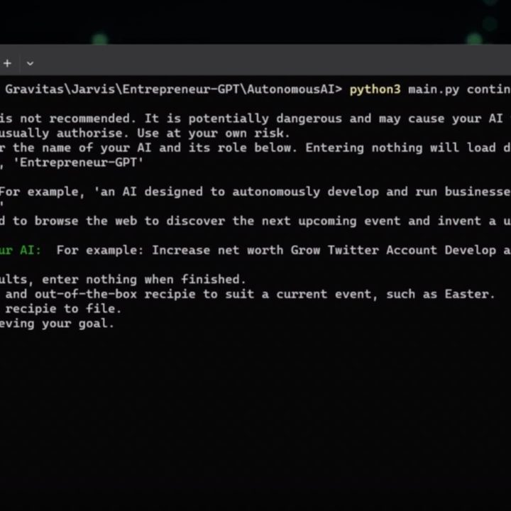 A screenshot of Auto-GPT being run in Windows PowerShell.