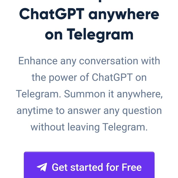 ChatGPTonTelegram official bot website