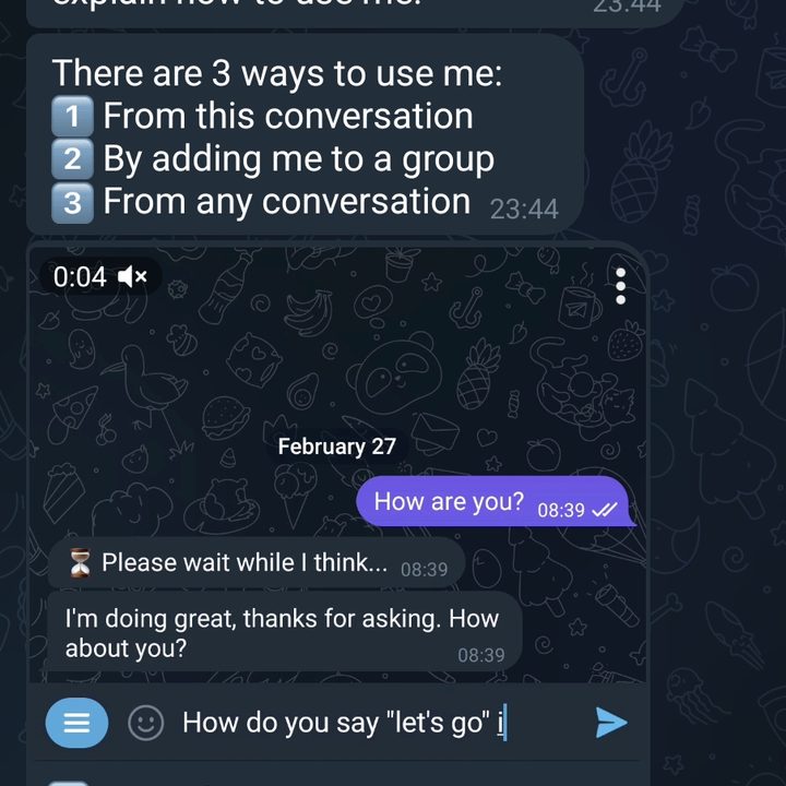 ChatGPTonTelegram bot