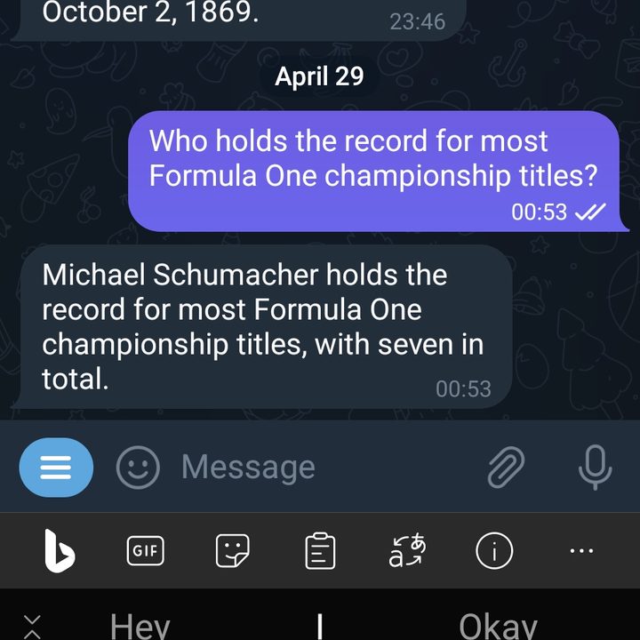 Talking to ChatGPT bot on Telegram