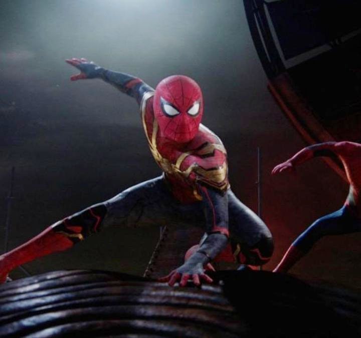 Three Spider-Men come in for a landing in "Spider-Man: No Way Home."