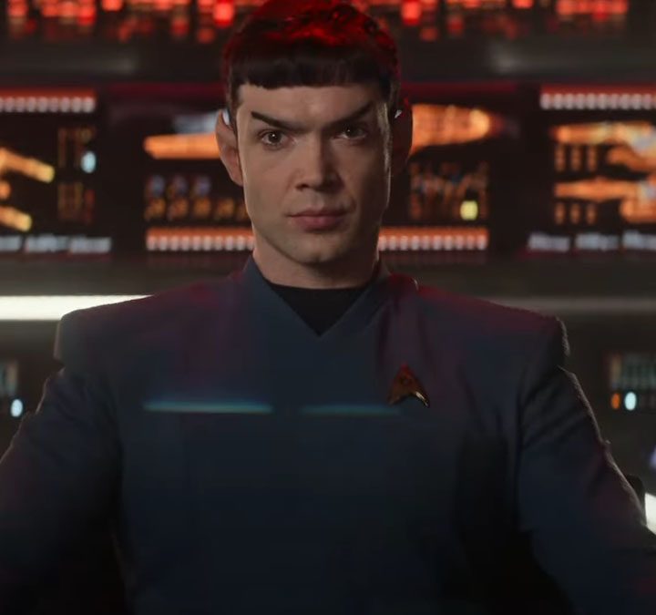 Ethan Peck as Spock in Star Trek: Strange New Worlds.