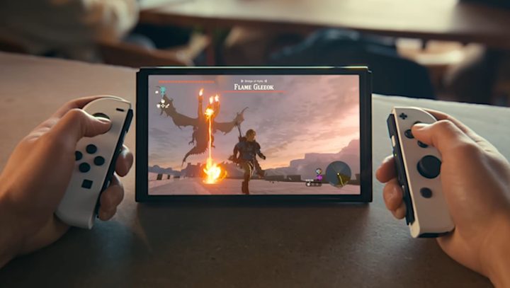 Link fights a Flame Gleeok in a The Legend of Zelda: Tears of the Kingdom ad.