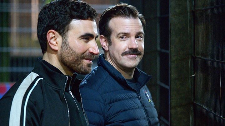 Ted looks at a man in Ted Lasso season 3.