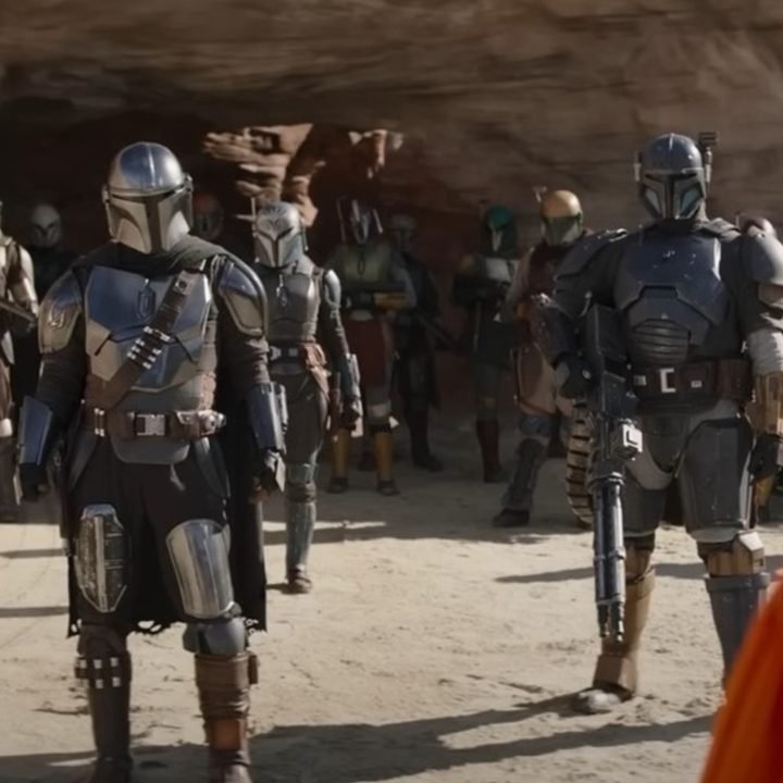 Din Djarin and co. meeting Captain Teva about saving Karga's settlement.