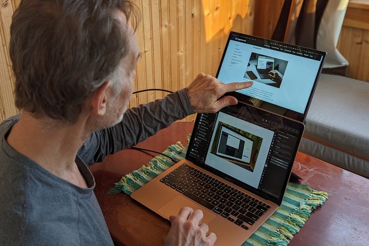 The NexPad is a portable external monitor that stacks vertically.