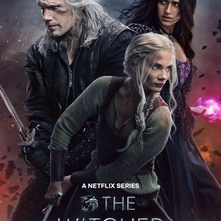 Henry Cavill, Freya Allan, and Anya Chalotra in The Witcher.