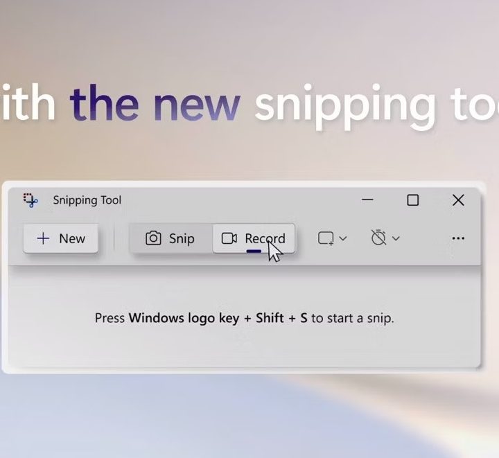 The new snipping tool in Windows 11.