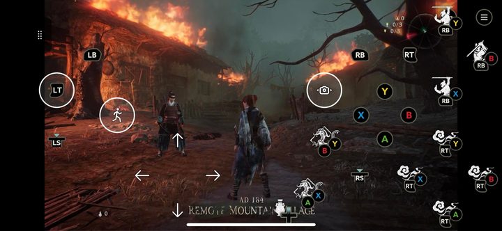 Wo long with touch controls on the screen.