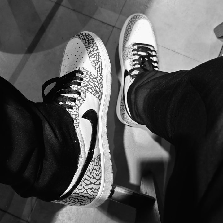 Shoes in black and white.