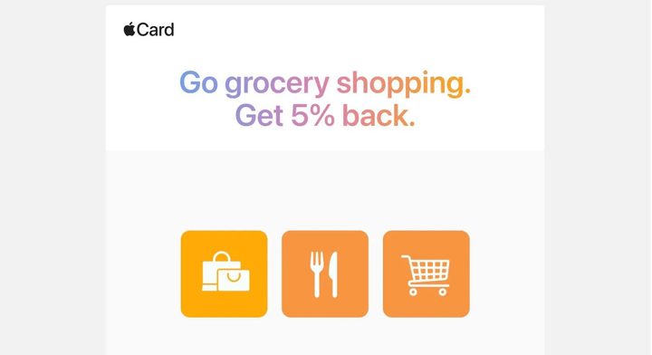 Apple Card 5% grocery promo offer