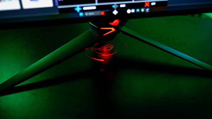 Underglow on the Asus ROG PG27AQDM.