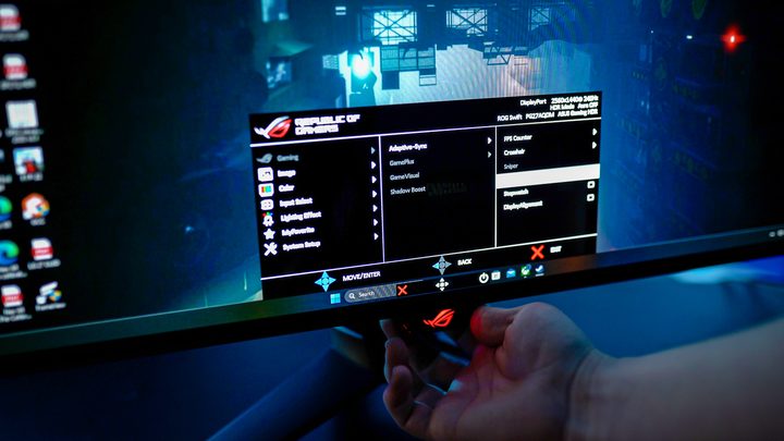 Menu on the Asus ROG PG27AQDM.
