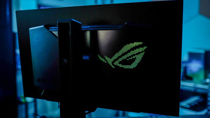 ROG logo on the Asus ROG PG27AQDM.