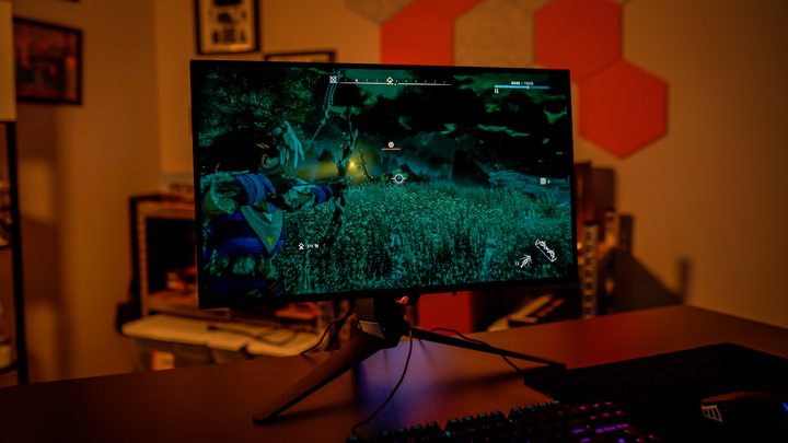 Horizon Zero Dawn running on the Asus ROG PG27AQDM.