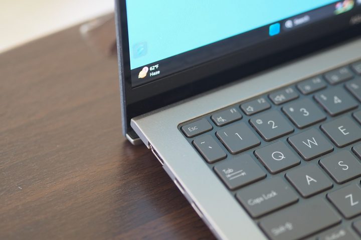 Asus Zenbook S 13 OLED 2023 top down view showing corrner.