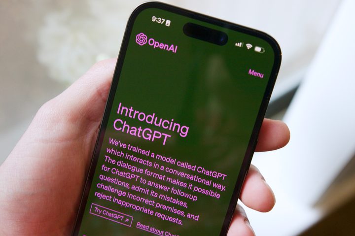 The ChatGPT website on an iPhone.