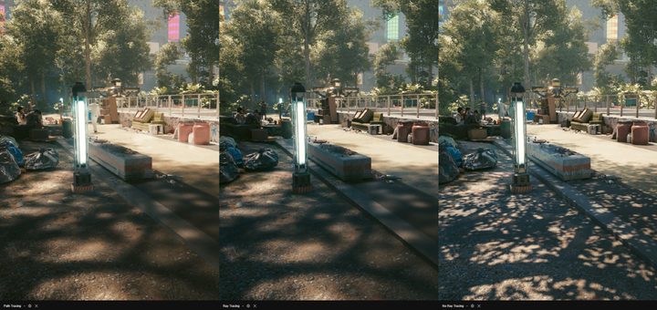 Path tracing in Cyberpunk 2077.