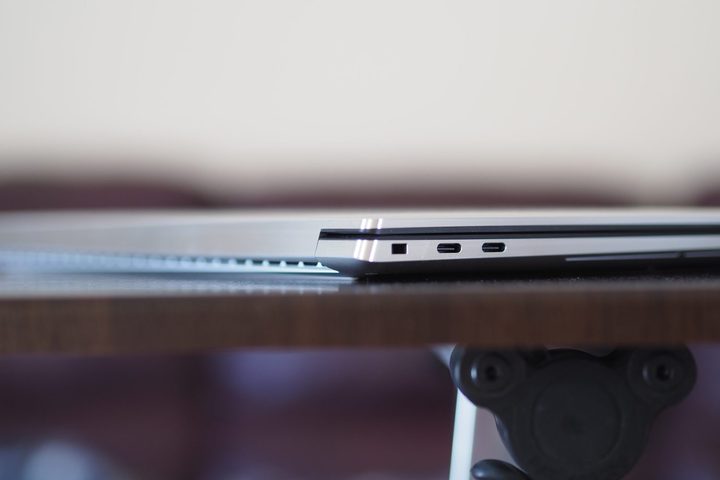 Dell XPS 15 9530 rear side view showing vents.