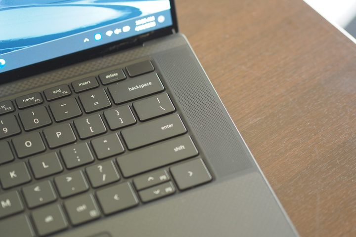Dell XPS 15 9530 top down view showing speaker.