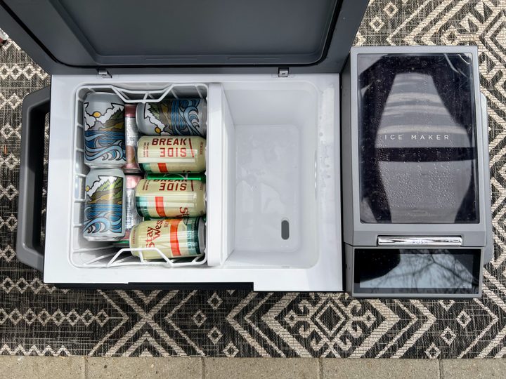 Two different compartments in the EcoFlow Glacier can be set to chill or freeze.
