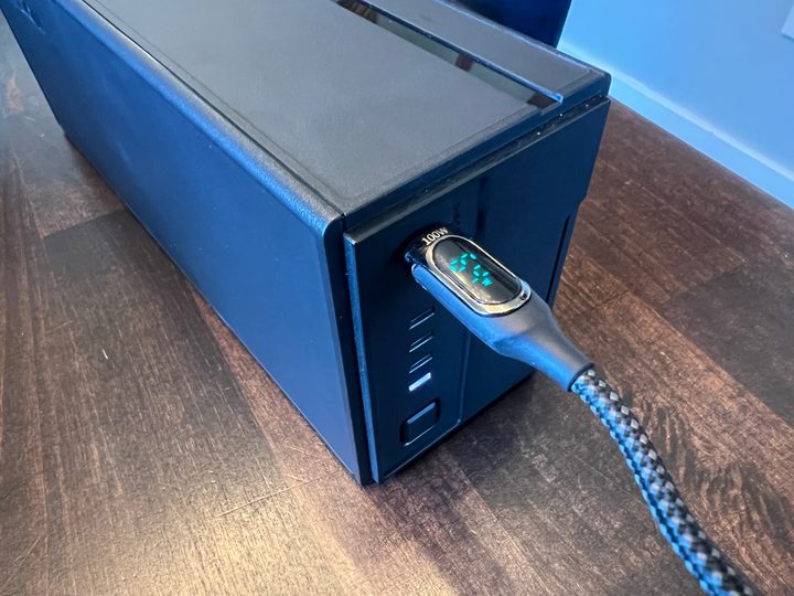 The EcoFlow Glacier battery can charge via USB-C.