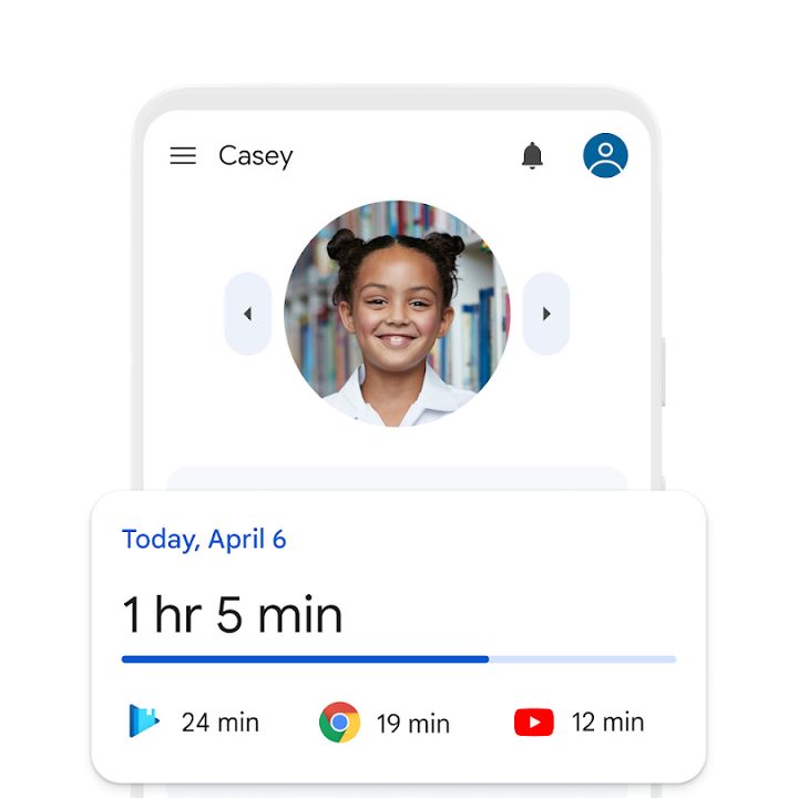 Tracking use in Google Family Link.