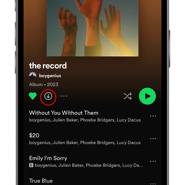How to download music and podcasts from Spotify: Begin download