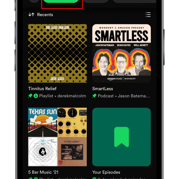 ow to download music and podcasts from Spotify: Downloaded folder.