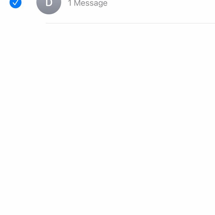 A screenshot of the iOS recently deleted messages menu with a message selected.