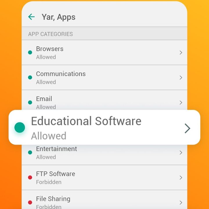Locking specific apps in Kaspersky Safe Kids.