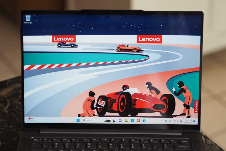 Lenovo Slim 7 14 2023 front view showing display.