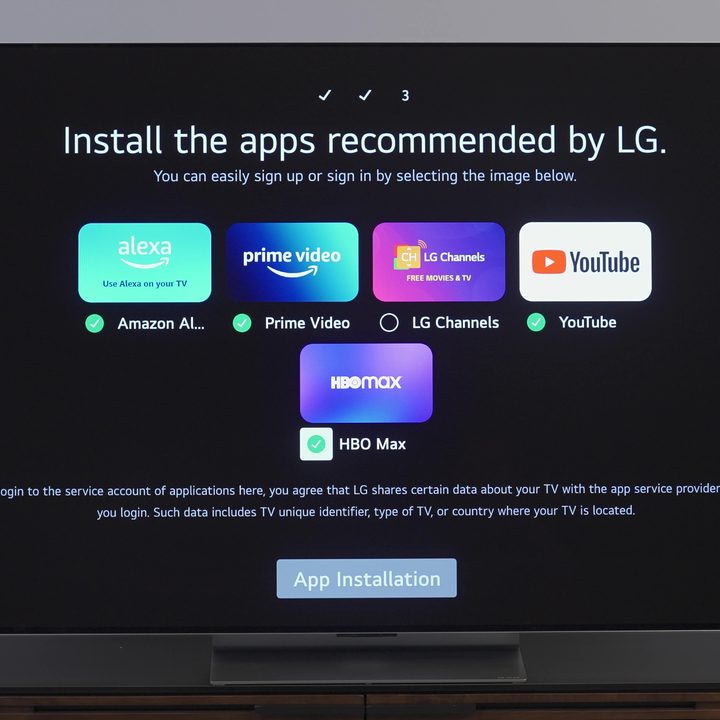 WebOS app installation screen on an LG G3.