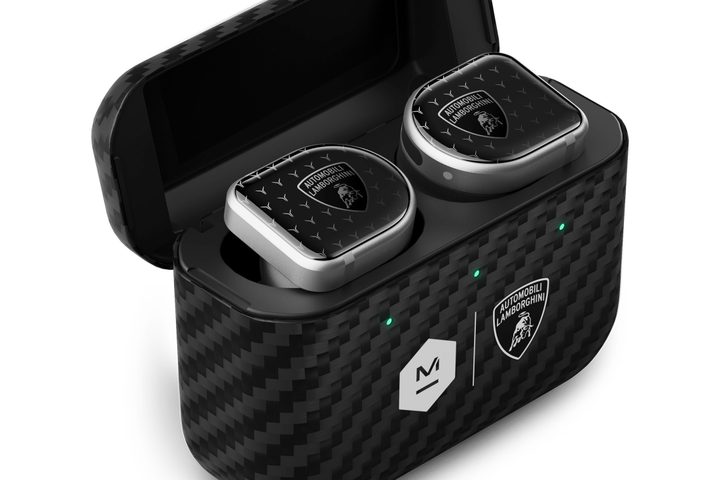 Master & Dynamic Lamborghini edition MW08 Sport wireless earbuds.