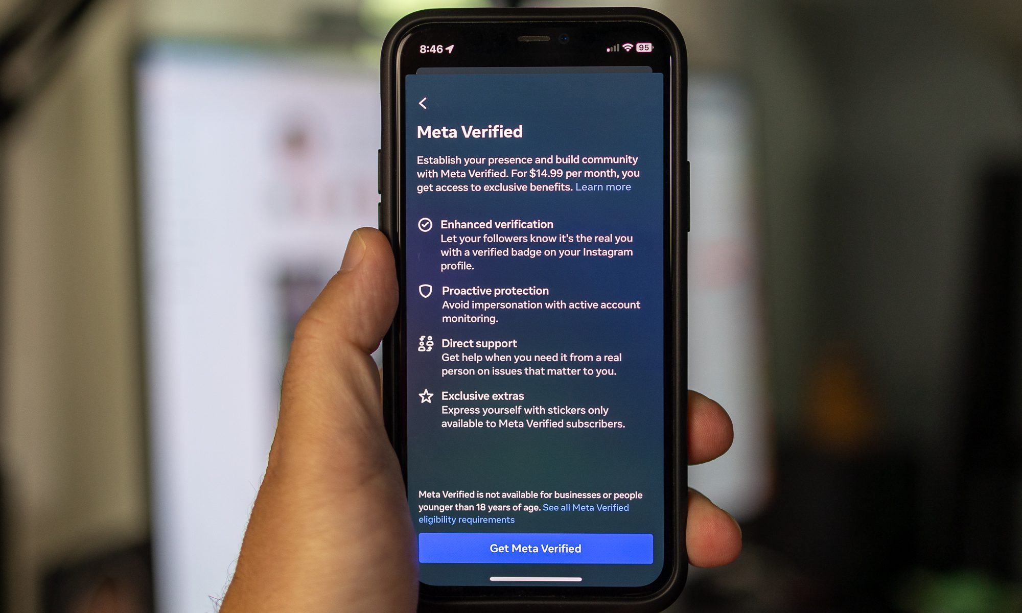 Meta Verified on a phone.
